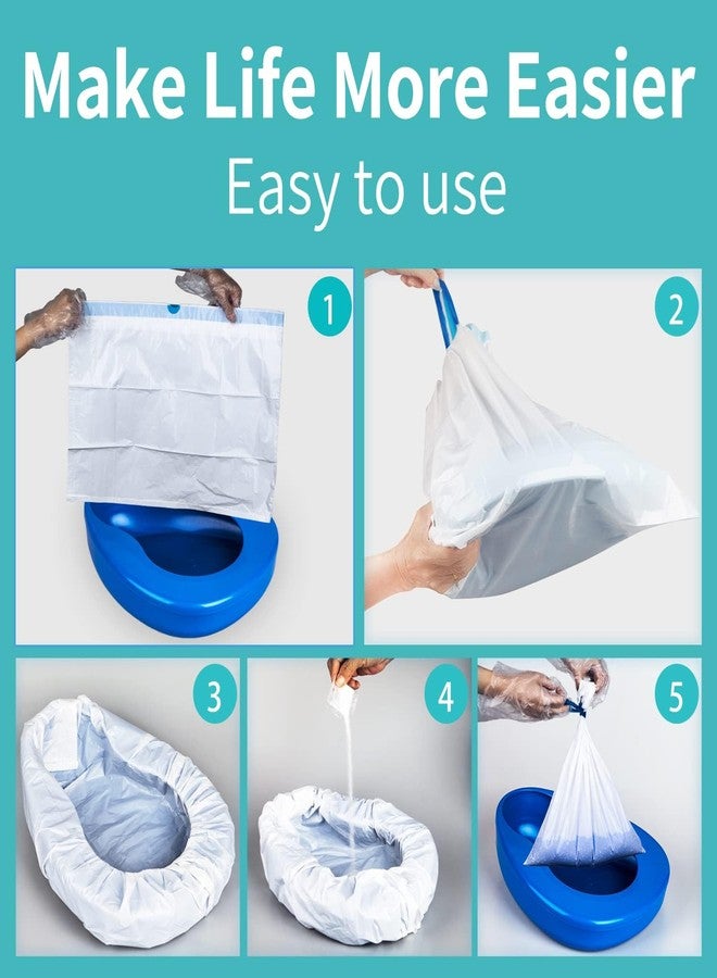 Bedpan Set with 30 Absorbent Pads Gel and 30 Disposable Liners, Bed Pan for Elderly Females Women, Bedpan with Liners for Men Male - Image 5