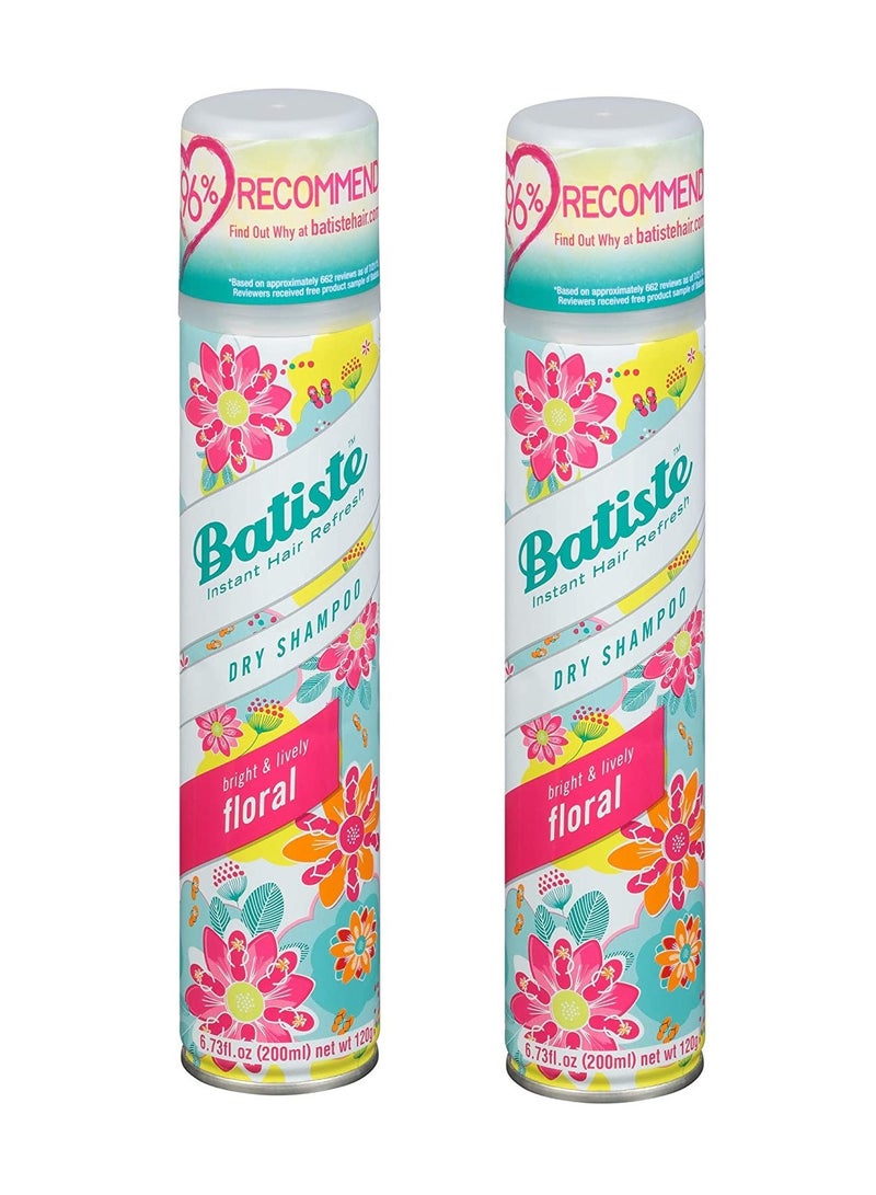 باتيستي شامبو جاف فوري – انتعاش الشعر بعطر الأزهار – 200 مل × 2 عبوة - Image 1