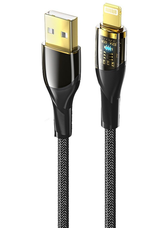 iPhone charging cable with a transparent and luminous design. High speed cable and Data Transfer Charging Cable  Compatible with Most Iphones Models - Image 1