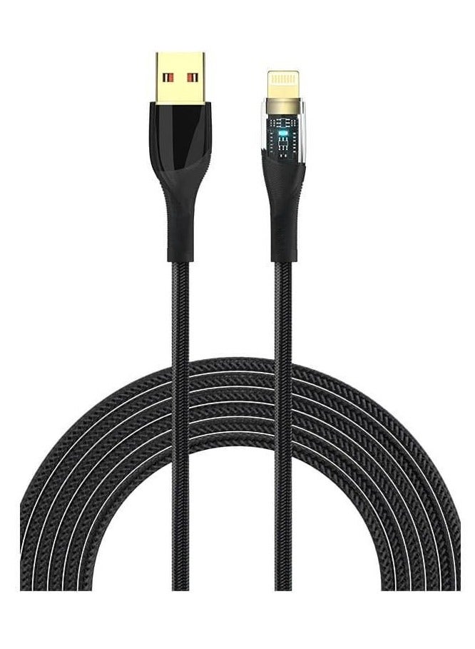 iPhone charging cable with a transparent and luminous design. High speed cable and Data Transfer Charging Cable  Compatible with Most Iphones Models - Image 2