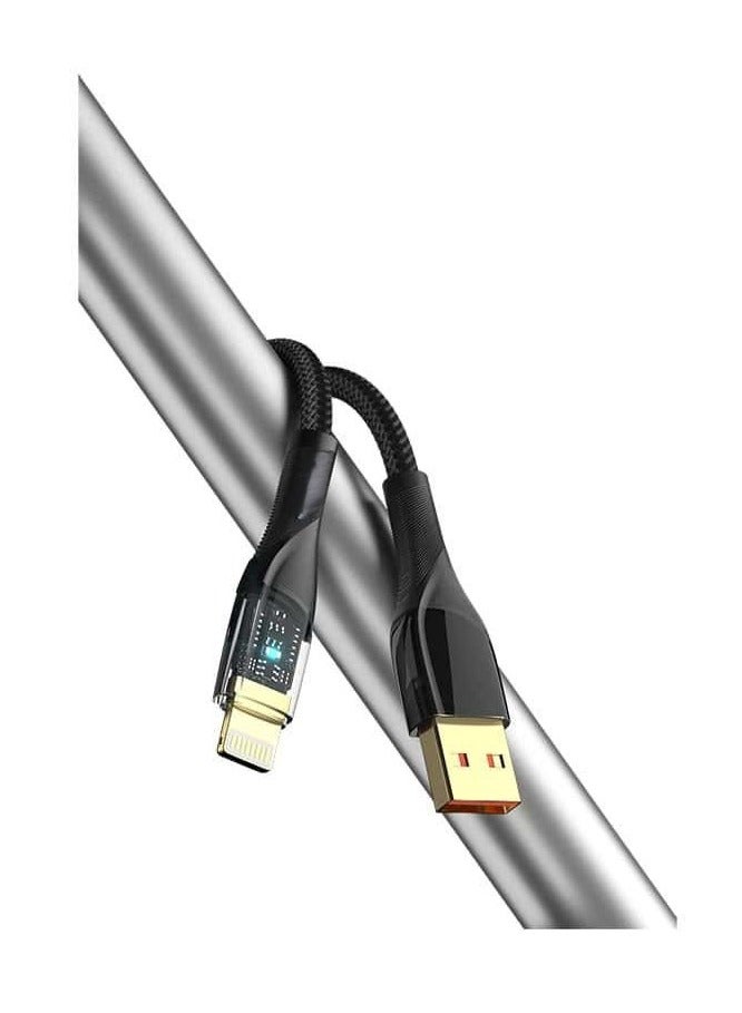 iPhone charging cable with a transparent and luminous design. High speed cable and Data Transfer Charging Cable  Compatible with Most Iphones Models - Image 3