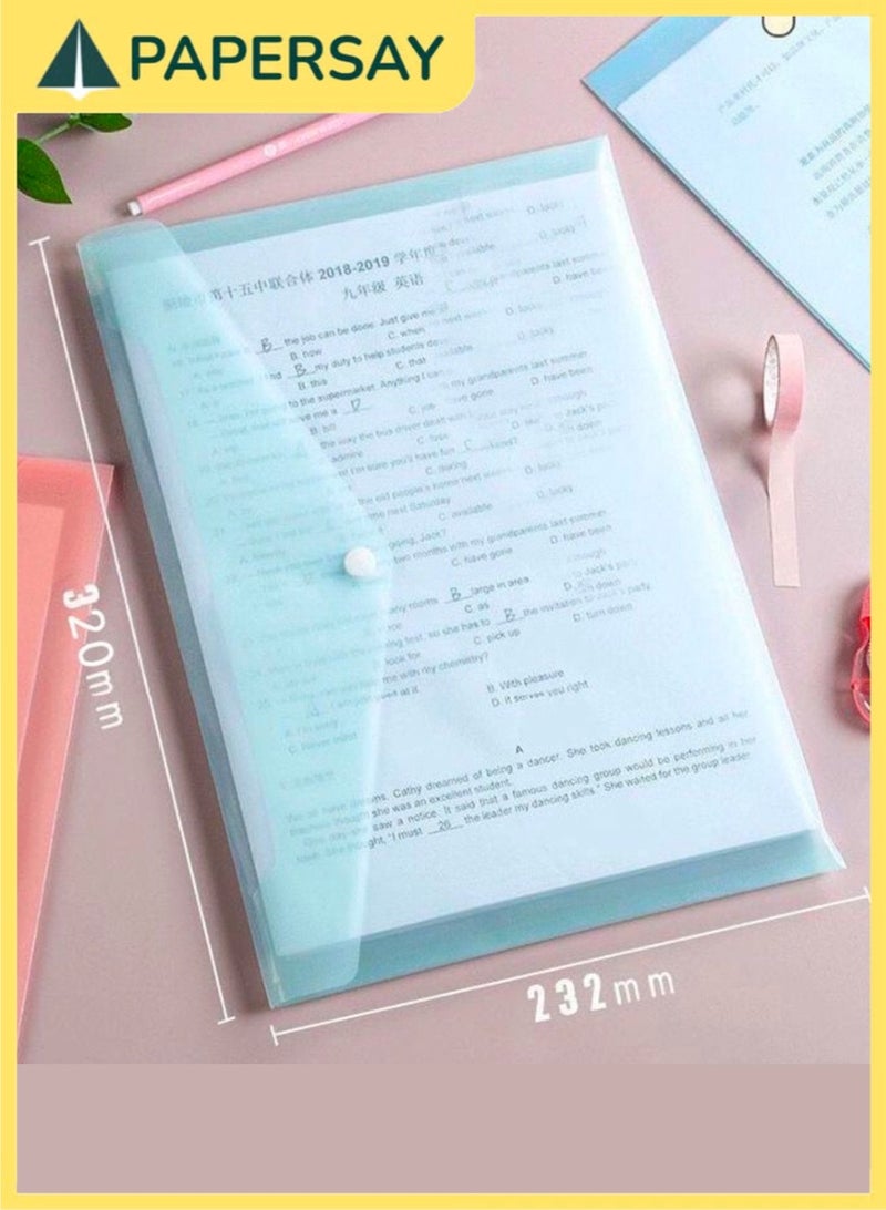 PAPERSAY 10 pack Clear Multicolored Document Folders,A4 Multicolored Filing Envelopes, Waterproof File Holder with Snap Button Closure, for School, Home, Office Stationery Tools - Image 2