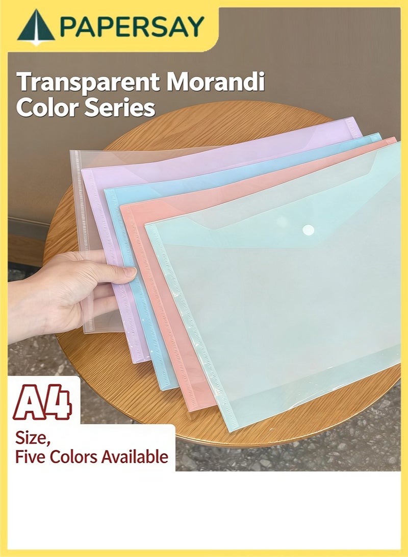PAPERSAY 10 pack Clear Multicolored Document Folders,A4 Multicolored Filing Envelopes, Waterproof File Holder with Snap Button Closure, for School, Home, Office Stationery Tools - Image 3