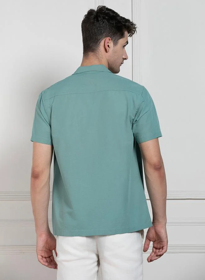 Dennis Lingo Solid Casual Shirt with Button Placket by Styli