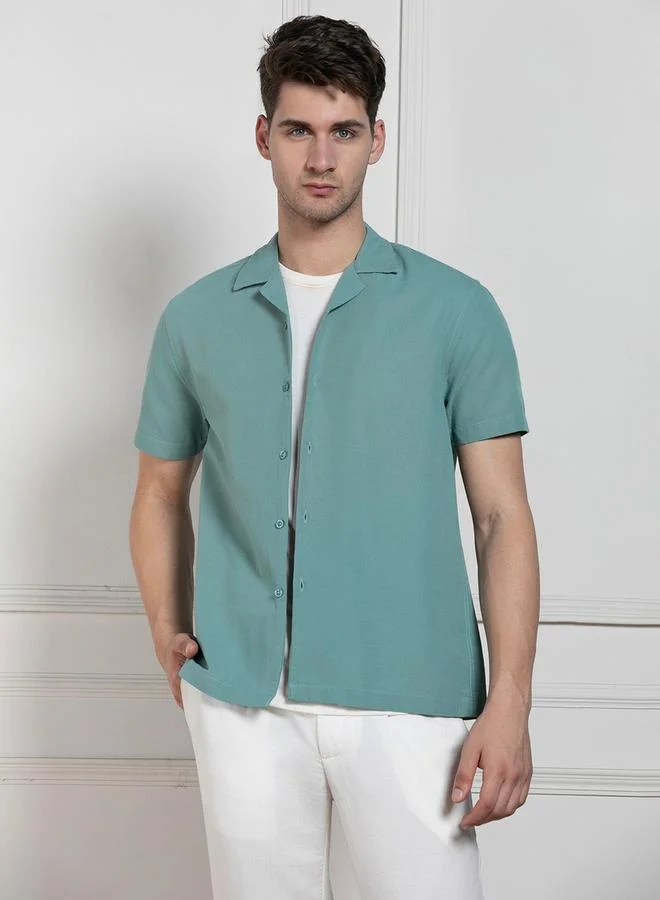 Dennis Lingo Solid Casual Shirt with Button Placket by Styli