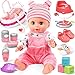 SMILESSKIDDO Baby Doll Set 14 Babydoll with Dolls Accessiores Realistic Pretend Play Doll Includes Carrier Bassinet Bed Feeding Set Doll Clothes Toddler Toys Gifts for 1 2 3 4 5 Year Old - Image 2