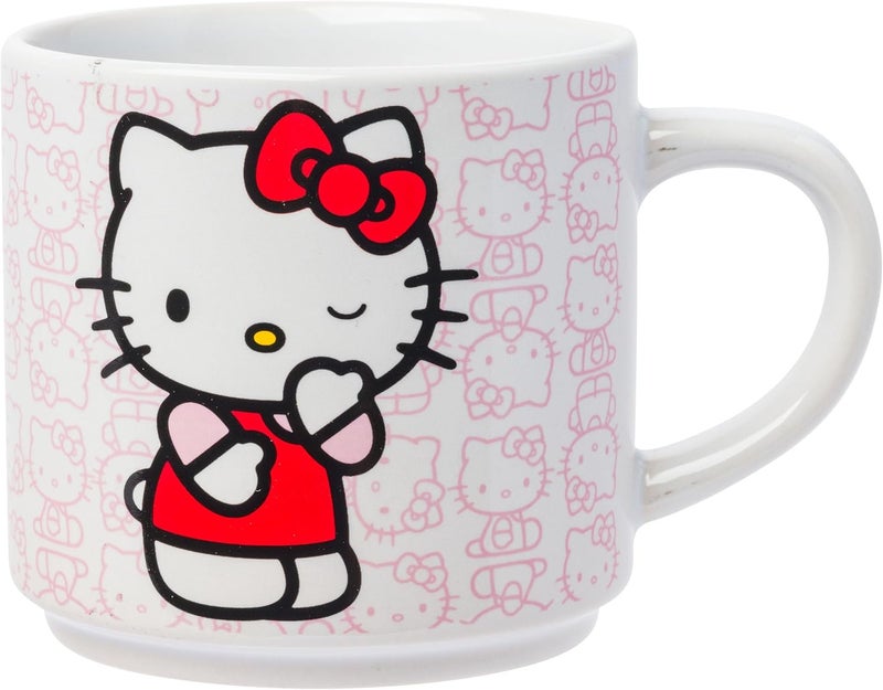 Silver Buffalo Sanrio Hello Kitty Poses 4pc Ceramic Mug Stack Set 10 Ounces - Image 3