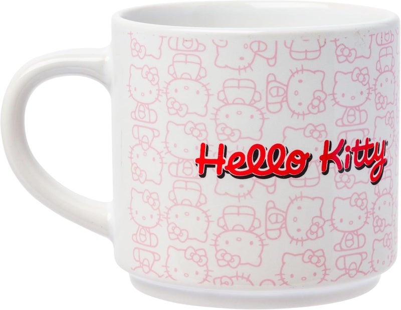 Silver Buffalo Sanrio Hello Kitty Poses 4pc Ceramic Mug Stack Set 10 Ounces - Image 4