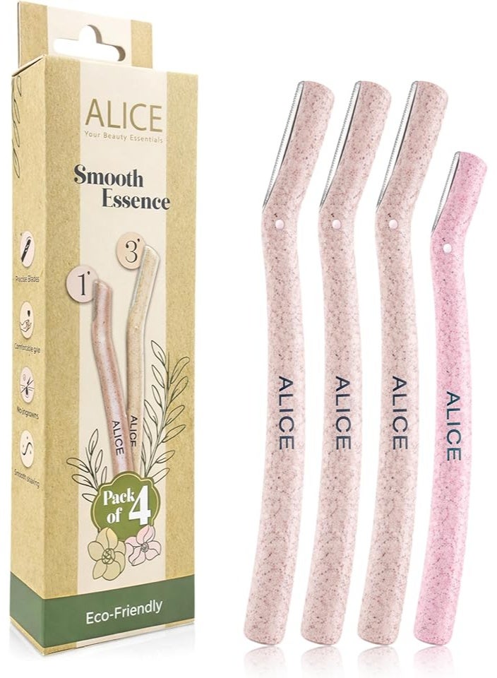 Alice Ladies Razor Set – 4 Pieces Facial Hair Removal & Dermaplaning Tool - Image 1
