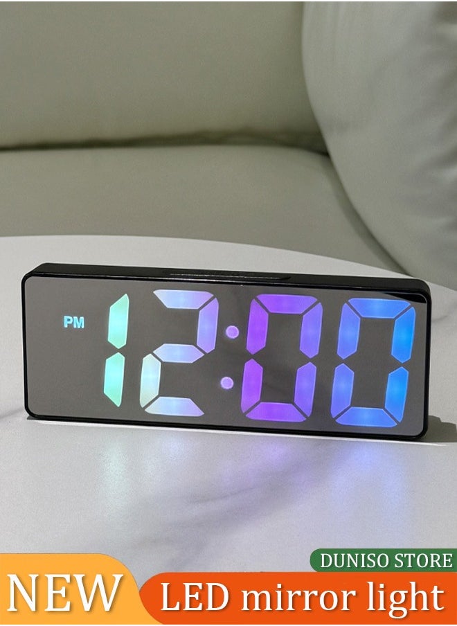 DUNISO - Large Digital Wall Clock, RGB Colorful Digital Clock, With 12/24Hr, Brightness/Date/Temperature/Night Light Gym Clocks For Living Room Bedroom Office - Image 1