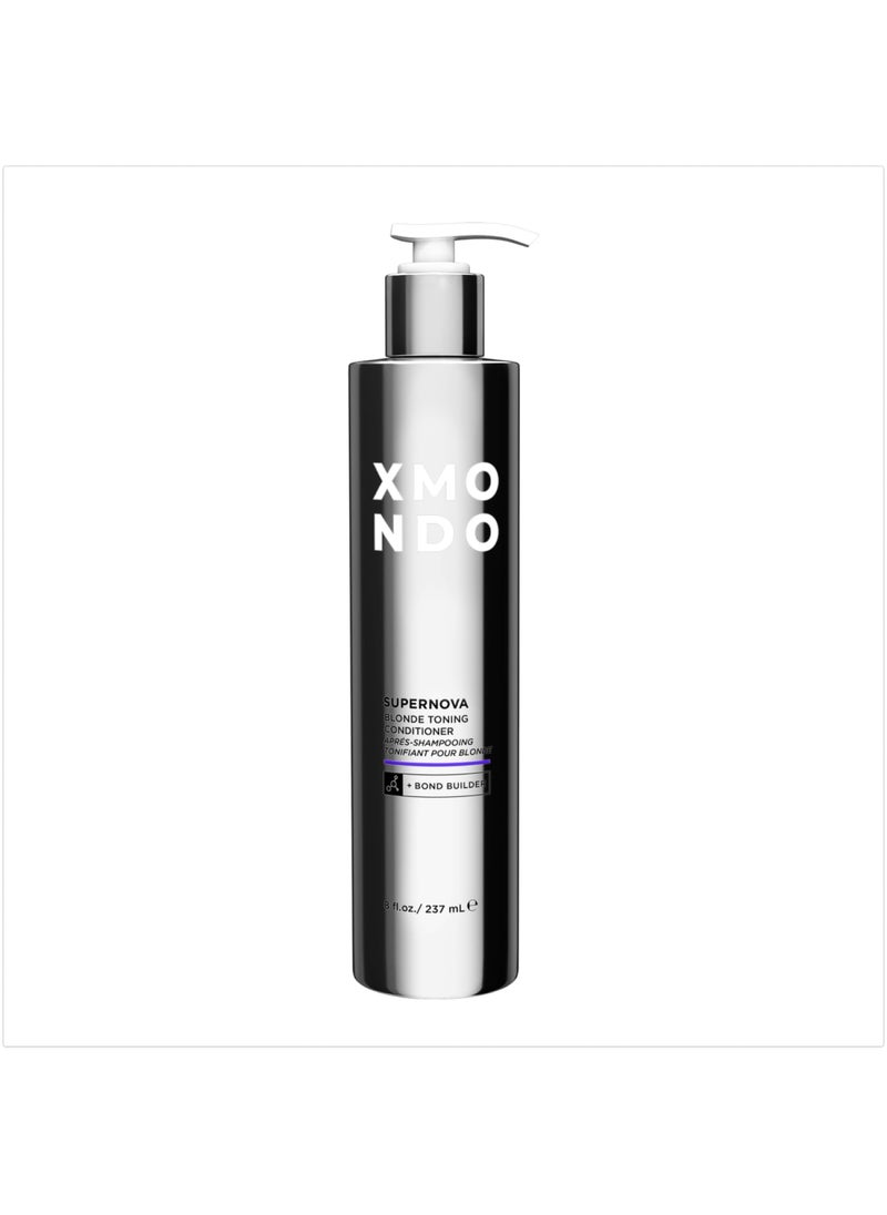 XMONDO XMONDO Hair Supernova Blonde Toning Conditioner | Vegan Formula with Vegetable Proteins, Jojoba Oil, and Violet Pigments to Replenish, Restore, and Reduce Yellow Tones in Blonde Hair, 8 Fl Oz 1-Pack 