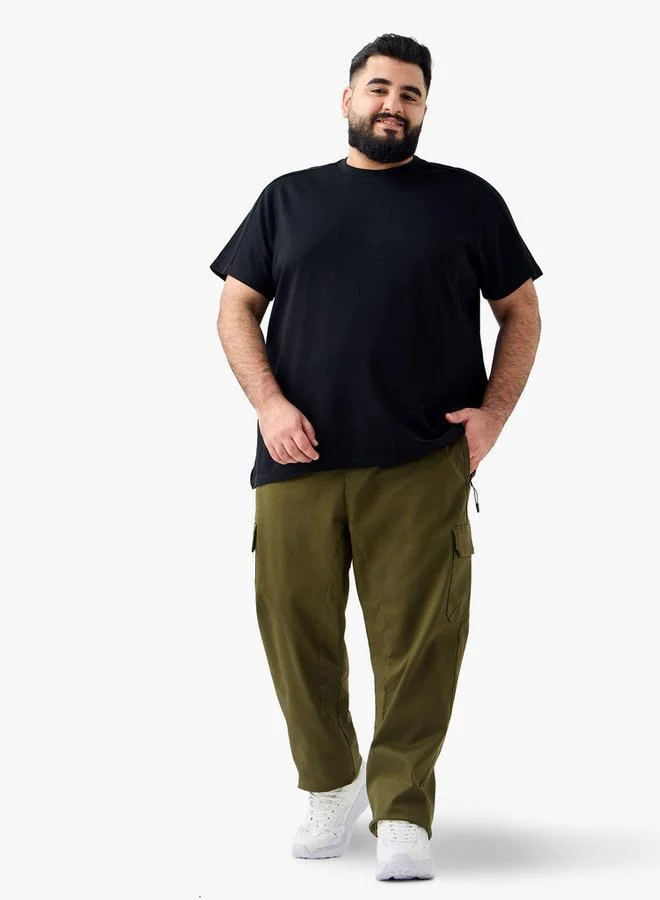 سبلاش فيڤ تي شيرت بياقة دائرية مقاس كبير بقصة عادية