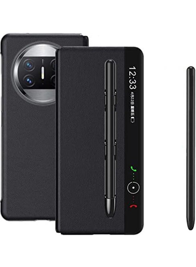 general Huawei Mate X3 Case with Touch Pen, Slot Flip Leather Smart View Windows Protection for Huawei Mate X3 5G
