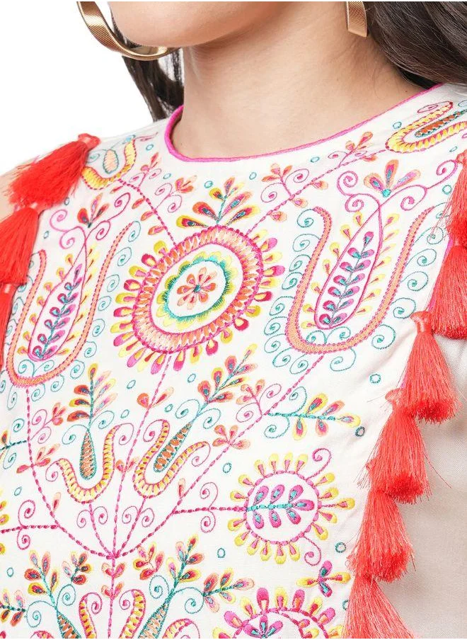 #Be Embroidered Boho Airy Dress
