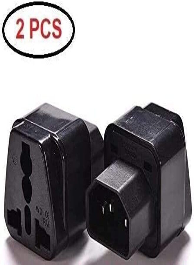 DKURVE UPS C14 to Universal Female Socket Power Adapter AC Plug 2PCS - Image 1