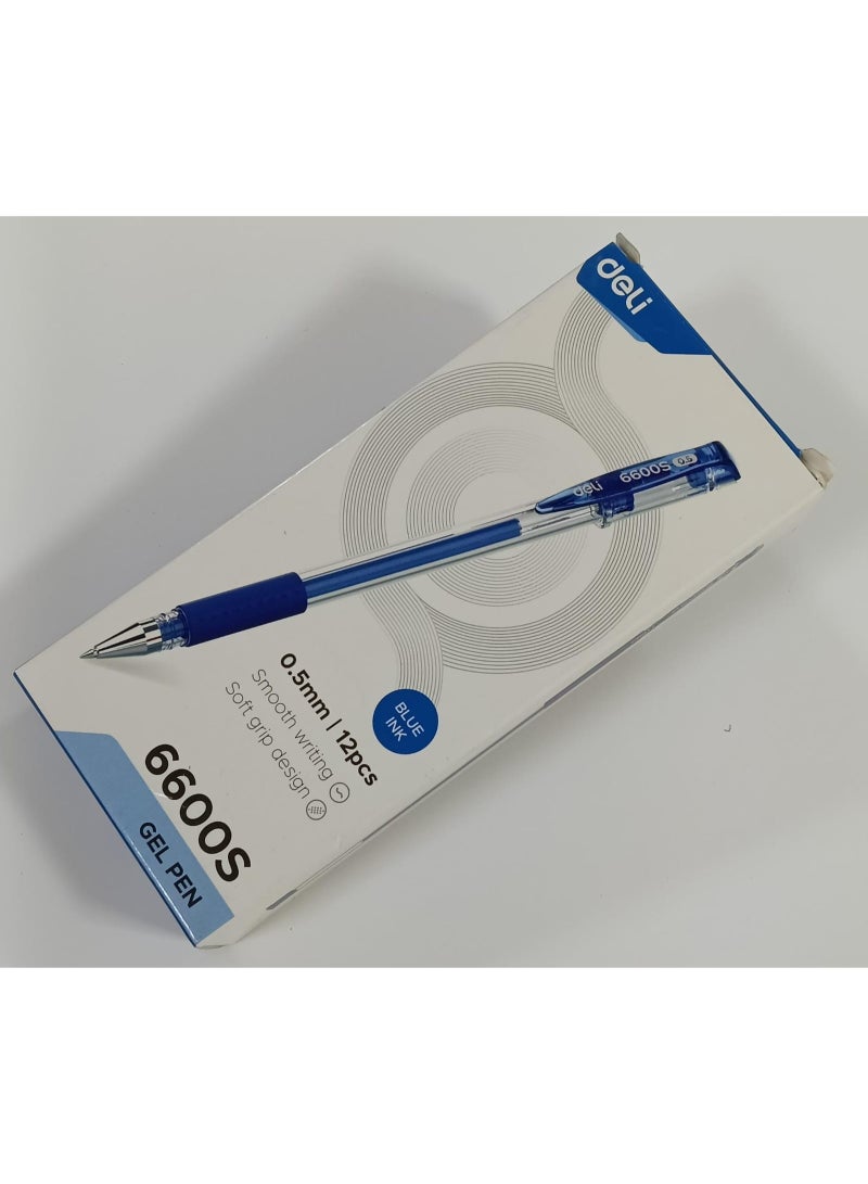 ديلي قلم جل ديلي 6600S، حبر أزرق 0.5 مم، عبوة من 12 قلمًا - Image 1