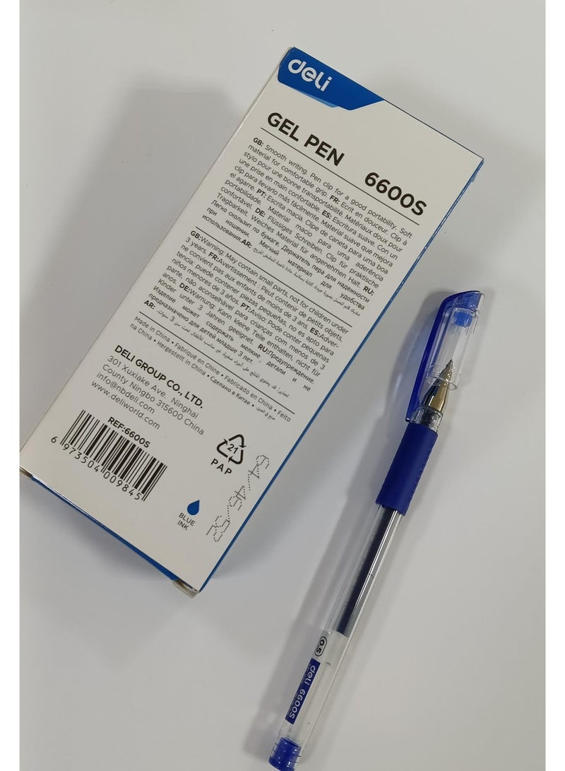 ديلي قلم جل ديلي 6600S، حبر أزرق 0.5 مم، عبوة من 12 قلمًا - Image 2
