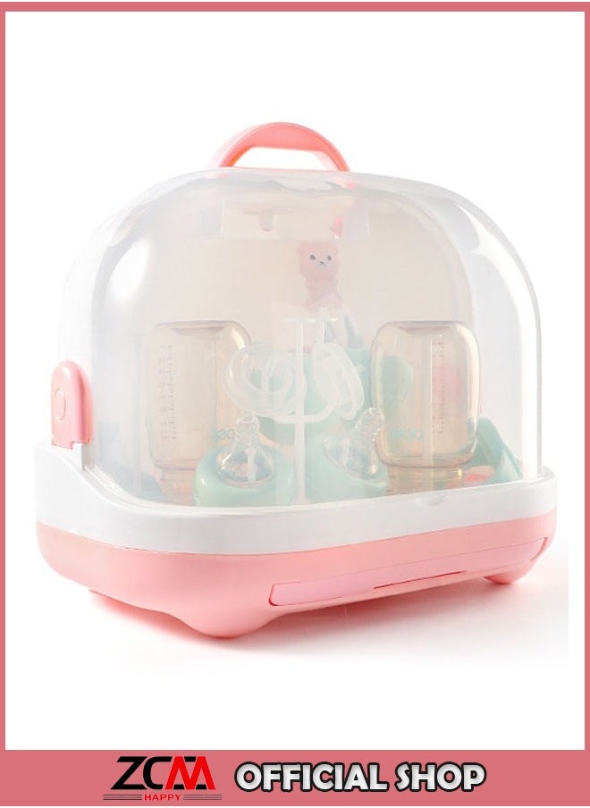 ZCM-HAPPY Portable Feeding Bottle Storage Box Baby Tableware Storage Drain Dustproof Storage Box  - Image 1