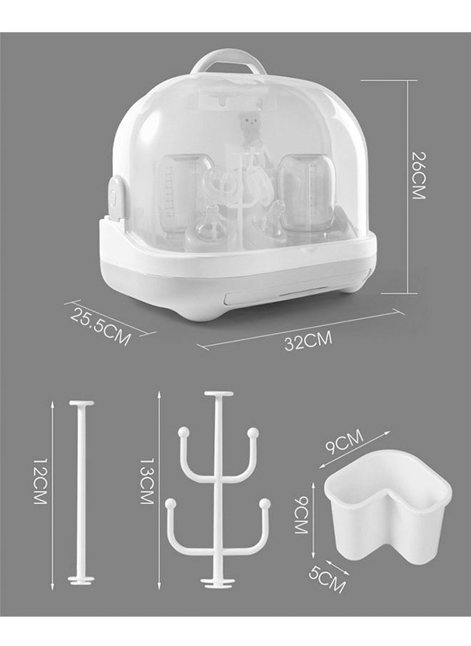 ZCM-HAPPY Portable Feeding Bottle Storage Box Baby Tableware Storage Drain Dustproof Storage Box  - Image 2