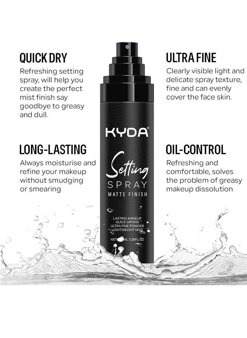 KYDA KYDA Makeup Setting Spray, Ultra Fine Lightweight Setting Mist, Lasting Oil Control Makeup Finish, Quick Drying Formula, Face Makeup Fixer Spray, for All Skin, 3.38 Fl Oz  - Image 2