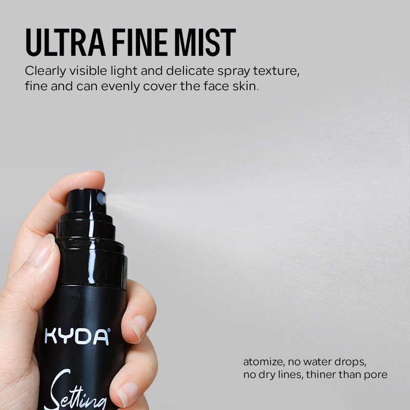 KYDA Makeup Setting Spray, Ultra-fine Lightweight Setting Mist, Infused with Niacinamide, Lasting Face Makeup Fixer Spray, Oil Control, Quick Drying, Adds Camellia Flower Extract, 3.38 Fl Oz - Image 3