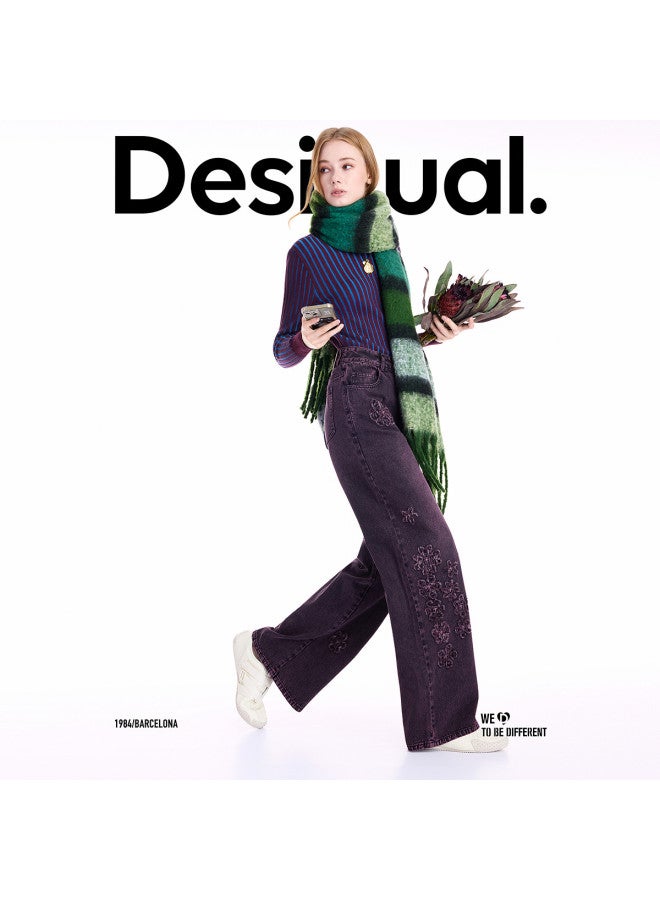 DESIGUAL 25 Autumn Winter New Stretch Slim-Fit Striped Color-Blocking High-Neck Women'S Knitted Sweater - Image 5