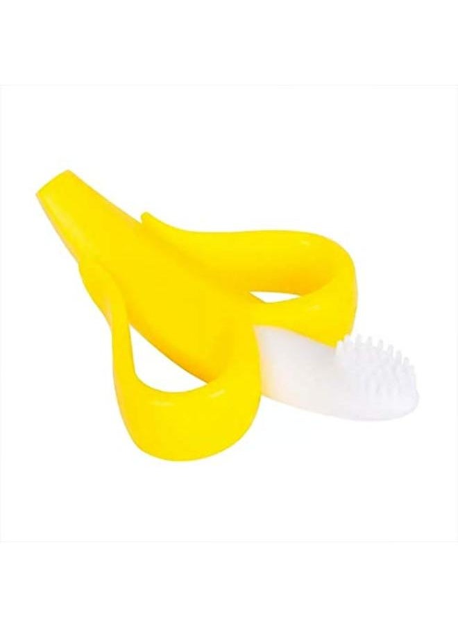 Generic Banana Teether with Built-in Toothbrush – Silicone Baby Toy  - Image 3