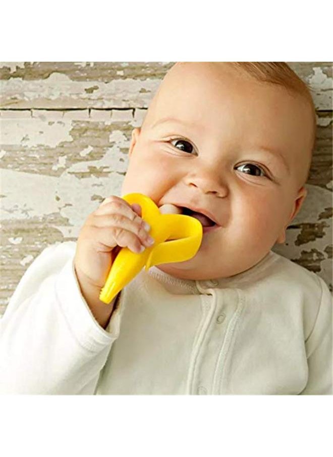 Generic Banana Teether with Built-in Toothbrush – Silicone Baby Toy  - Image 2