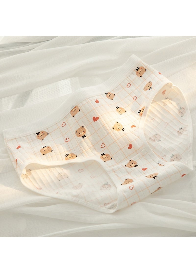 مجموعة من 5 ملابس داخلية قطنية أنيقة بخصر متوسط، ملابس داخلية مريحة وجيدة التهوية للفتيات - Image 4