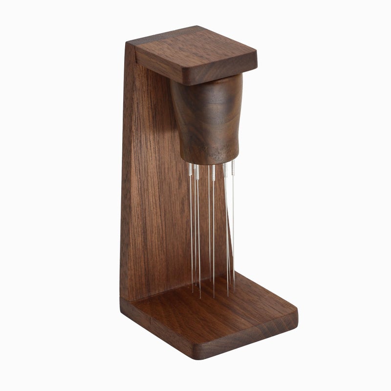 WALNUT COFFEE Handmade Walnut WDT Tool Espresso Distribution Tool with Magnetic Stand for Barista, 304 Stainless Steel 8 Needles 0.35mm - Image 1