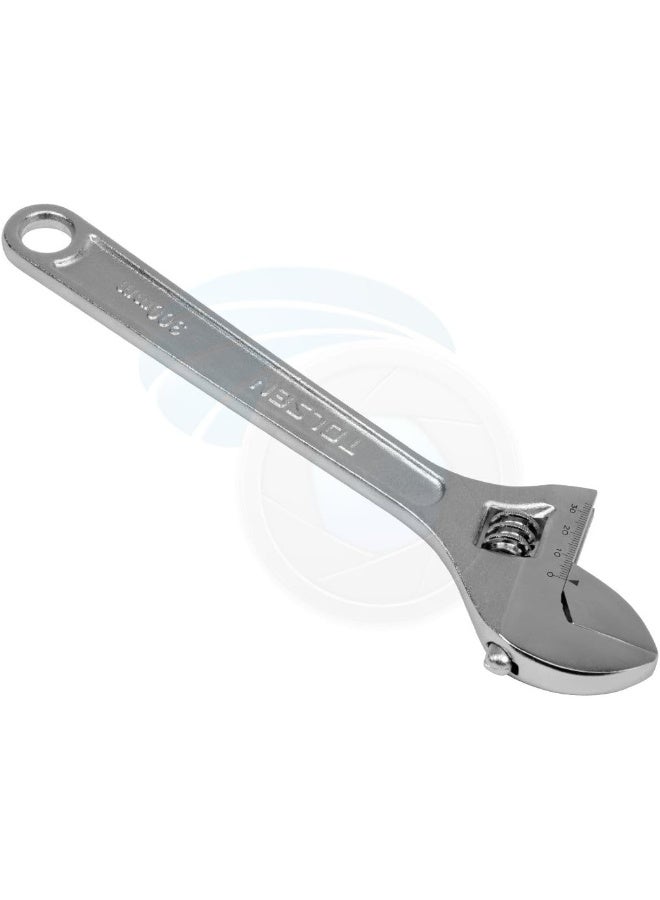 Tolsen 12inch 300mm Universal Adjustable Jaw Steel Wrench Measurement Scale - Image 4