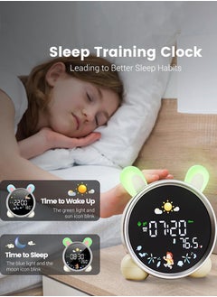 LENND LENND Digital Alarm Clock for Kids Alarm Digital for Bedroom Night Light Clock for Toddler Table clock With Sleep Training and Sound Machine Birthday Gift for Teen Boys Girls 3 4 5 6 7 8 Years Old  - Image 3