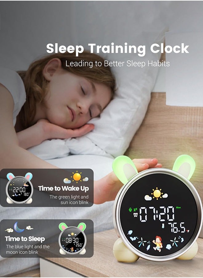 LENND LENND Digital Alarm Clock for Kids Alarm Digital for Bedroom Night Light Clock for Toddler Table clock With Sleep Training and Sound Machine Birthday Gift for Teen Boys Girls 3 4 5 6 7 8 Years Old  - Image 3