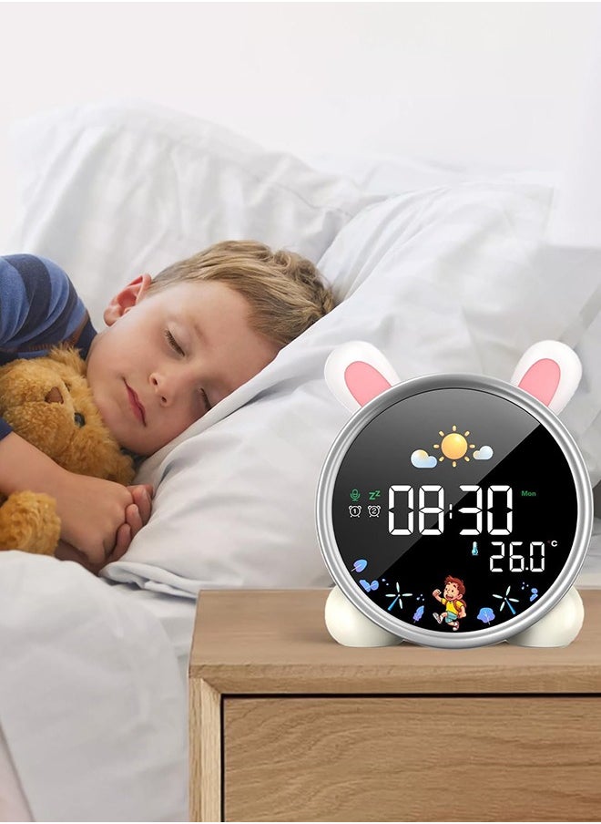 LENND LENND Digital Alarm Clock for Kids Alarm Digital for Bedroom Night Light Clock for Toddler Table clock With Sleep Training and Sound Machine Birthday Gift for Teen Boys Girls 3 4 5 6 7 8 Years Old  - Image 2