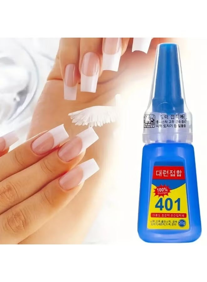 general Manicure No-Bake Quick-Dry Multifunctional 20g Glue, 401 Super Strong Gel Adhesive, Suitable for Fake Nails and Patches - Image 2