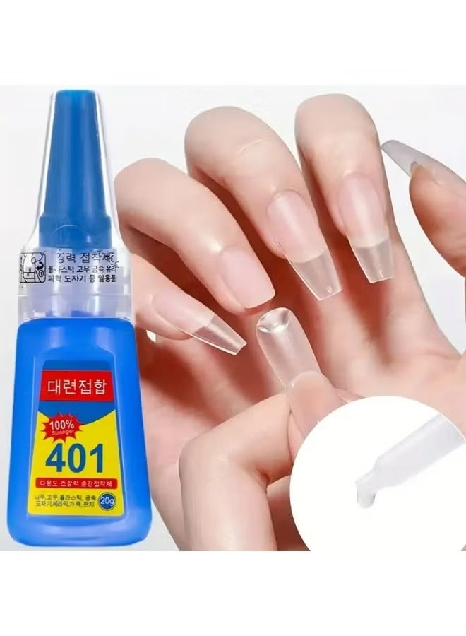general Manicure No-Bake Quick-Dry Multifunctional 20g Glue, 401 Super Strong Gel Adhesive, Suitable for Fake Nails and Patches - Image 3