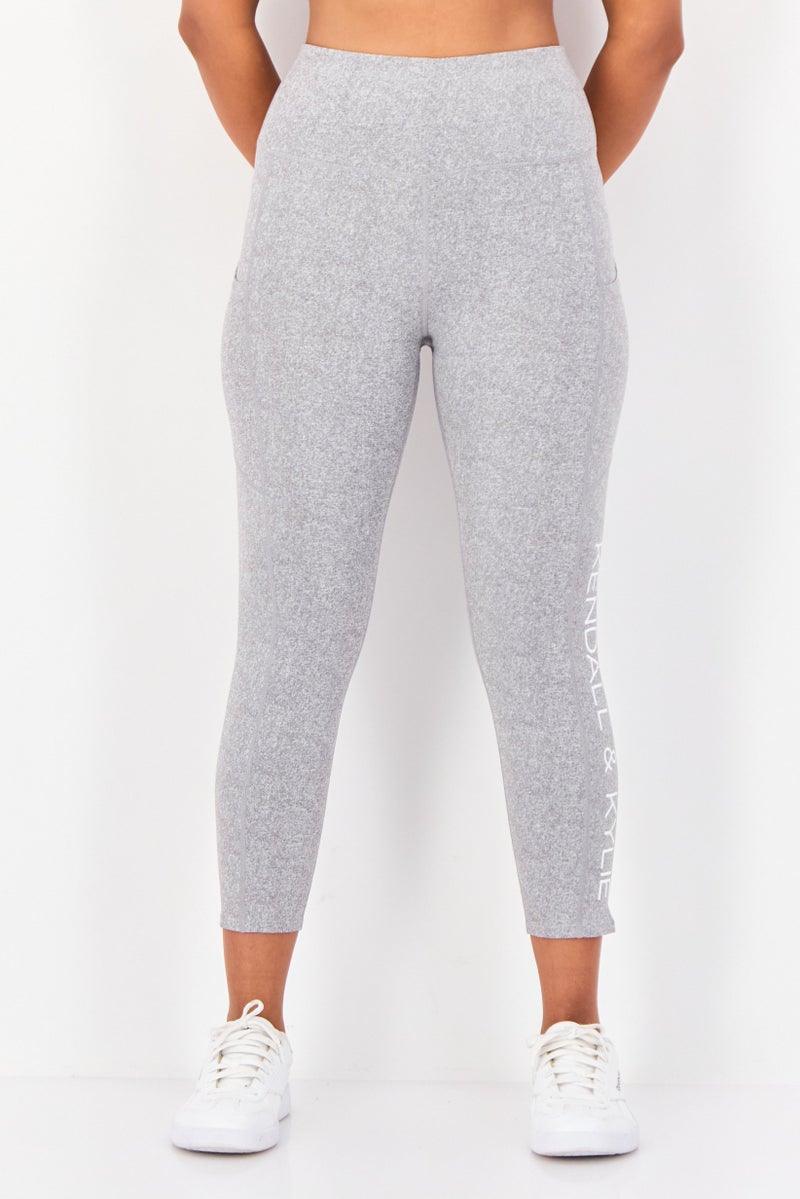 KENDALL + KYLIE Women Sportswear Fit Yoga Leggings, Grey - Image 1
