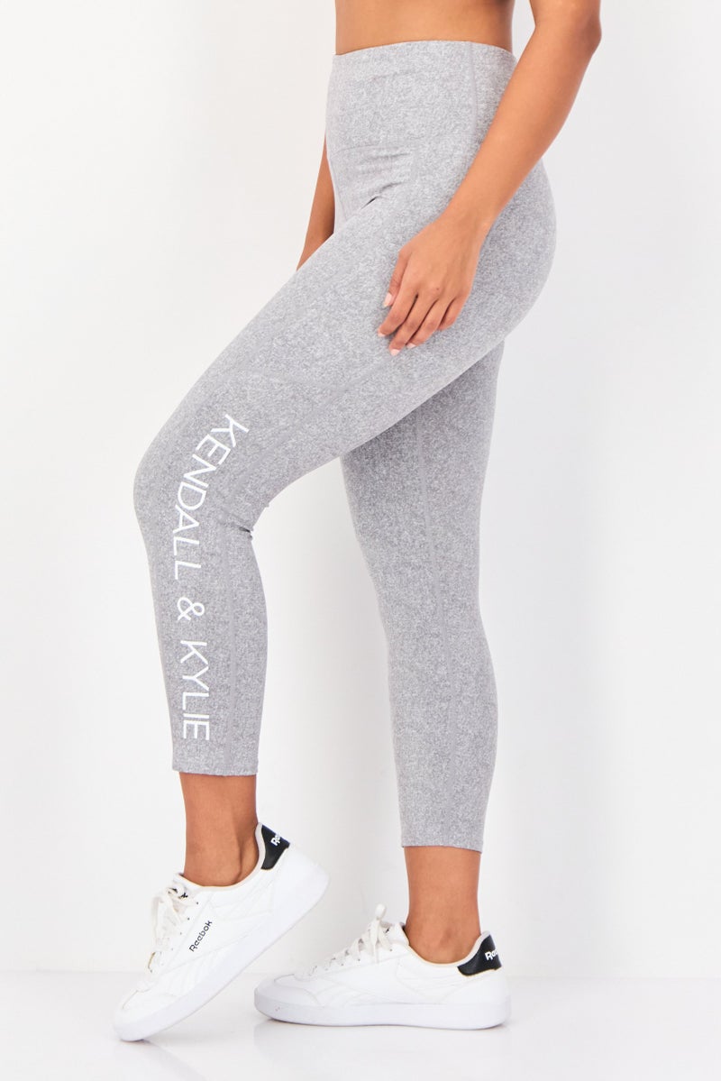 KENDALL + KYLIE Women Sportswear Fit Yoga Leggings, Grey - Image 2