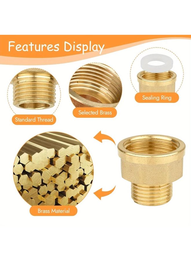 2 Pcs Brass Reducer 3 4 Inch OD to 1 Inch ID with Rubber Seal for Secure Pipe Connection - Image 3