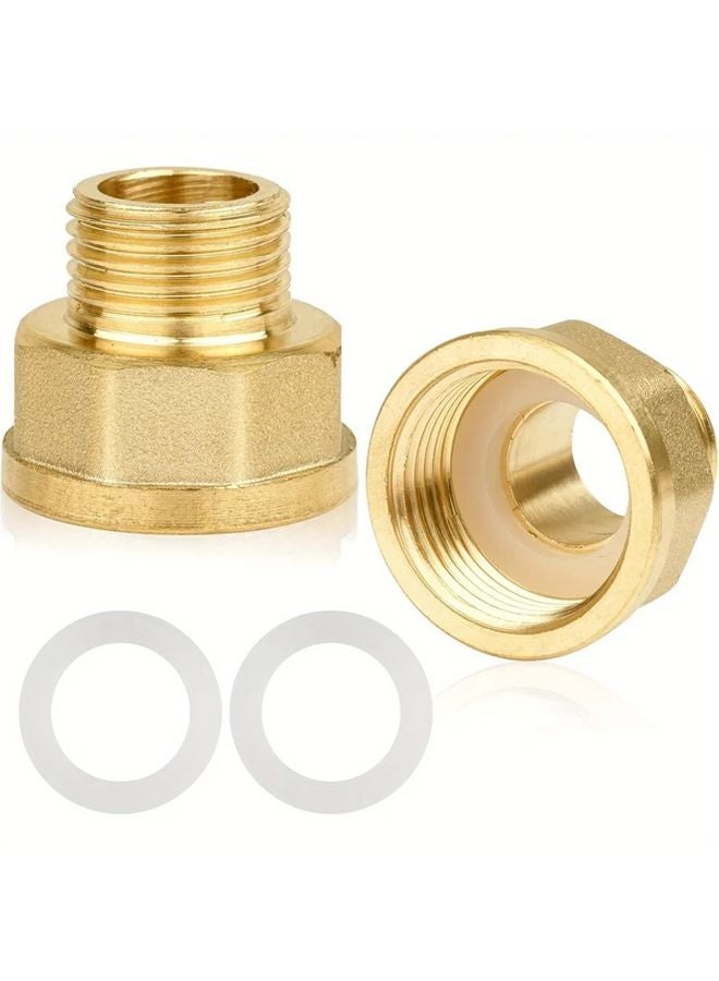2 Pcs Brass Reducer 3 4 Inch OD to 1 Inch ID with Rubber Seal for Secure Pipe Connection - Image 2