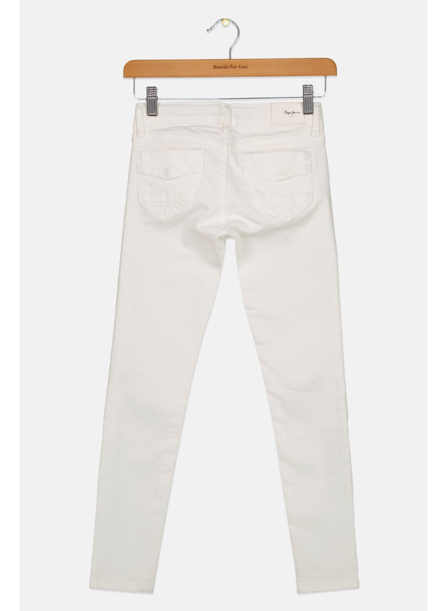 Pepe Jeans - Kids Girl Solid Pull On Pants, White - Image 1