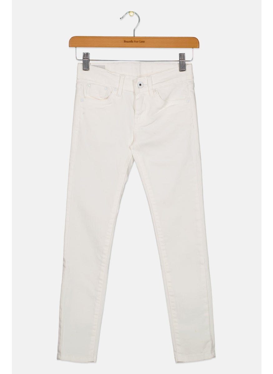Pepe Jeans - Kids Girl Solid Pull On Pants, White - Image 1