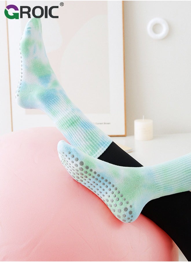 GROIC 2 Pairs Yoga Socks for Women with Grips, Pilates Socks, Barre Socks ,Women's Non-Slip Grip Toe Socks  - Image 4