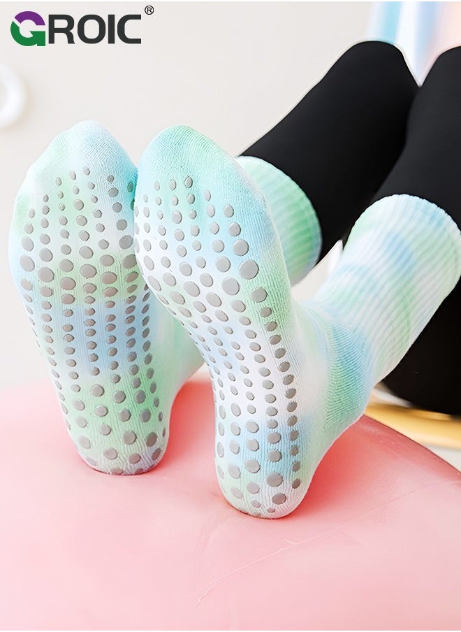 GROIC 2 Pairs Yoga Socks for Women with Grips, Pilates Socks, Barre Socks ,Women's Non-Slip Grip Toe Socks  - Image 2