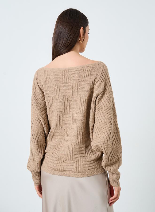 تايك تو كنزة محبوكة بلمسة نسيجية وأكمام واسعة - Image 5