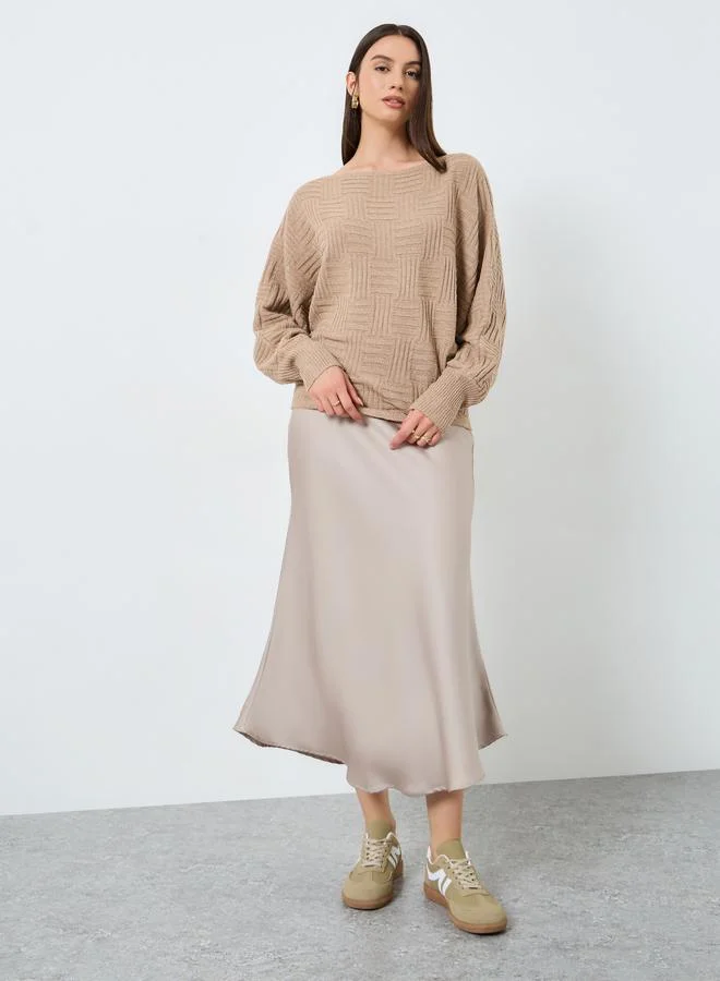 تايك تو كنزة محبوكة بلمسة نسيجية وأكمام واسعة