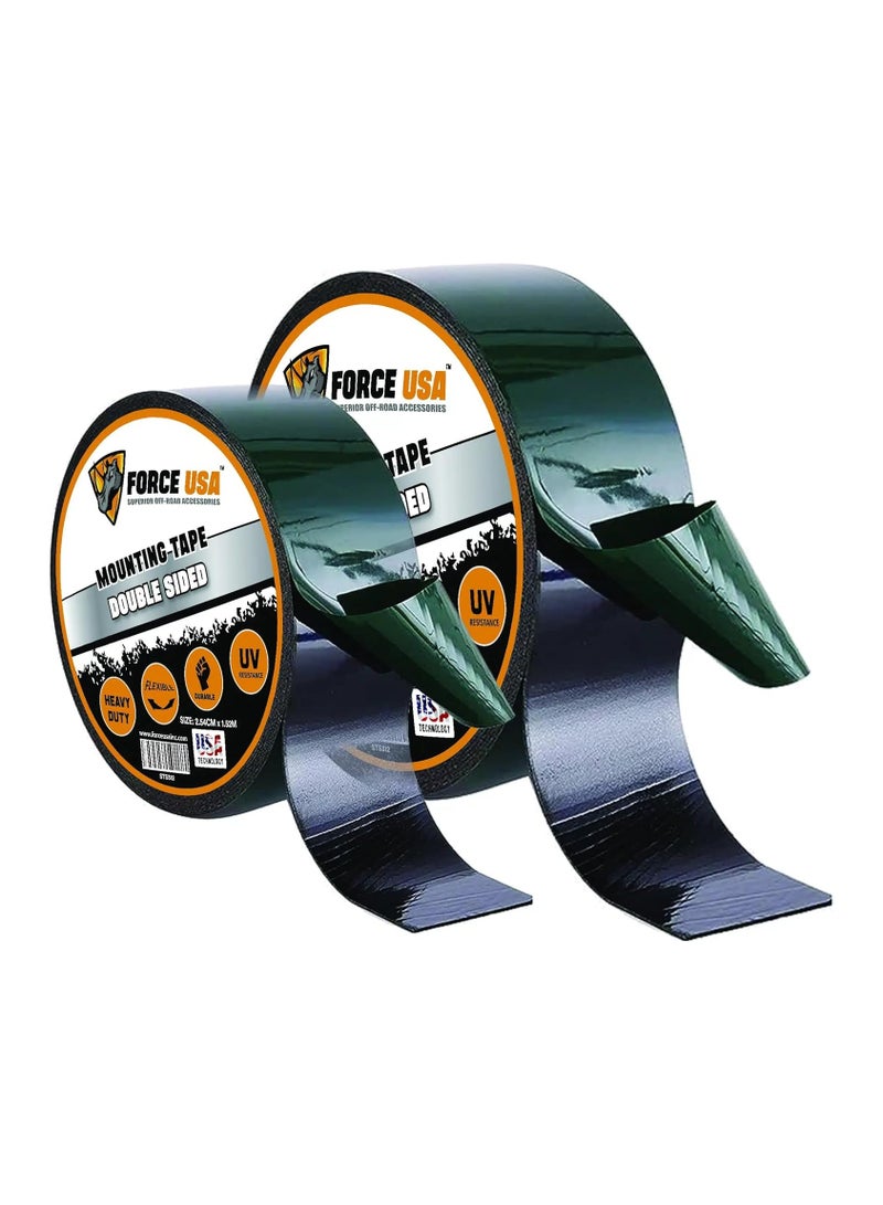FORCE USA شريط لاصق أكريليكي مزدوج الجوانب - امتصاص صدمات متين، تطبيق سهل، والتصاق ممتاز للاستخدام الداخلي والخارجي (50 مم × 5 م) - Image 1