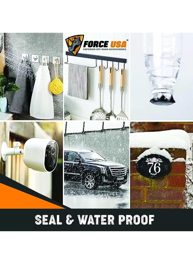 FORCE USA شريط لاصق أكريليكي مزدوج الجوانب - امتصاص صدمات متين، تطبيق سهل، والتصاق ممتاز للاستخدام الداخلي والخارجي (50 مم × 5 م) - Image 4