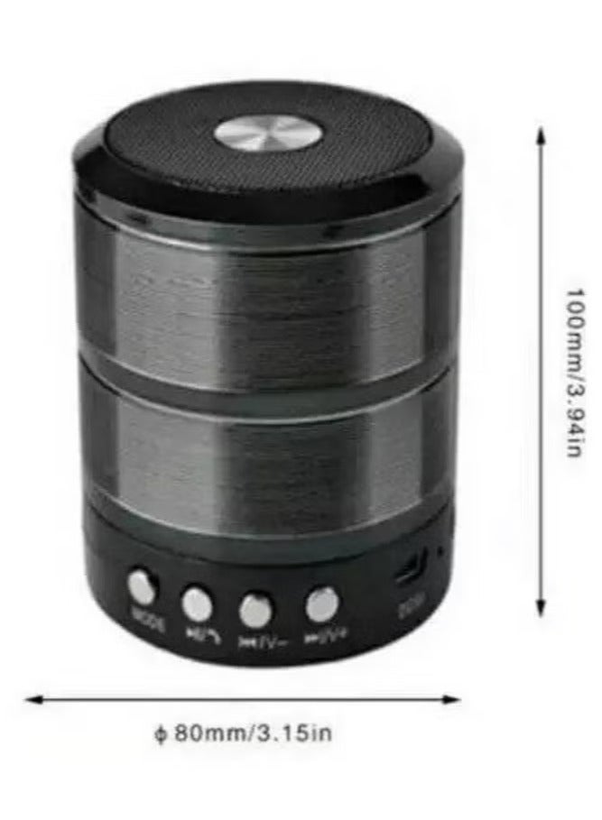 Mini Portable WS-887 Wireless Bluetooth Speaker with FM And Micro-SD Card Slot for All Smartphones Black - Image 1
