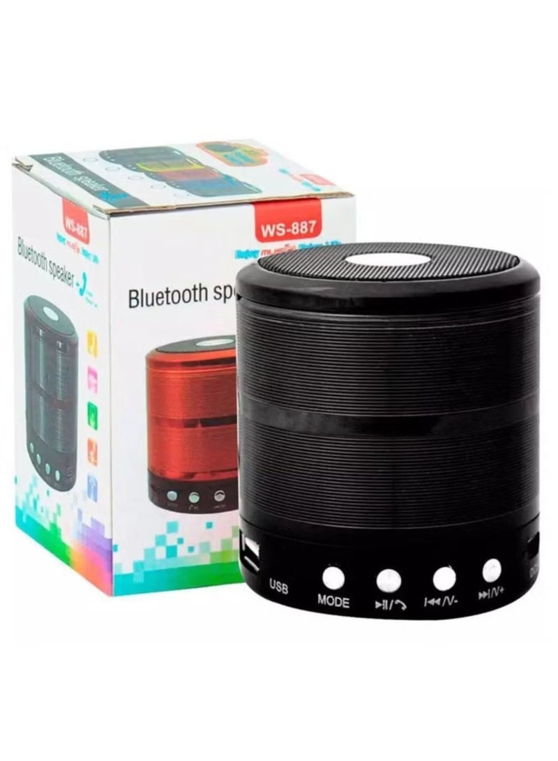 Mini Portable WS-887 Wireless Bluetooth Speaker with FM And Micro-SD Card Slot for All Smartphones Black - Image 3